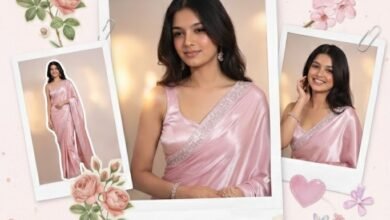 Pink Saree Photo Edit Type – Soft Scrapbook Collage Style Explained BTW9