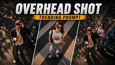 Cinematic Overhead Shot AI Photo Editing