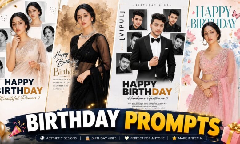 Luxury Frame Birthday Poster AI Photo Editing using Free AI Prompt